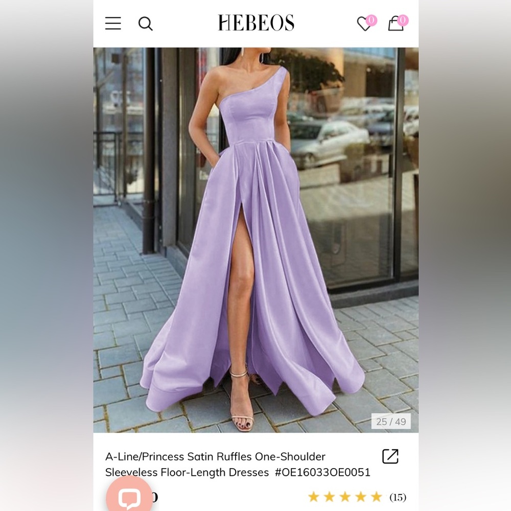 Hebeos lilac satin Prom/ Bridesmaid Dress